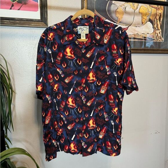 Vintage Big Dog Hot Sauce Rayon Shirt - Picture 1 of 6